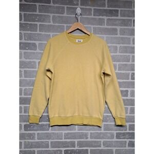 FEAT Womens  Blanket Blend Crewneck Top Sweatshirt Yellow Stone Size Small‎